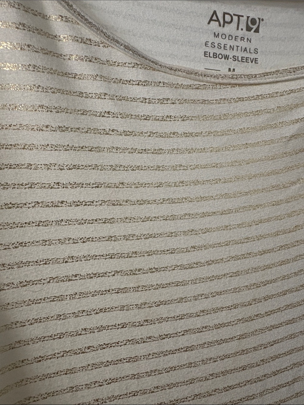 Apt. 9 Cream Tee with Metallic Gold Stripes - Picture 3 of 4